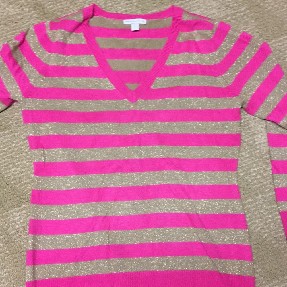 Gold and pink striped sweater